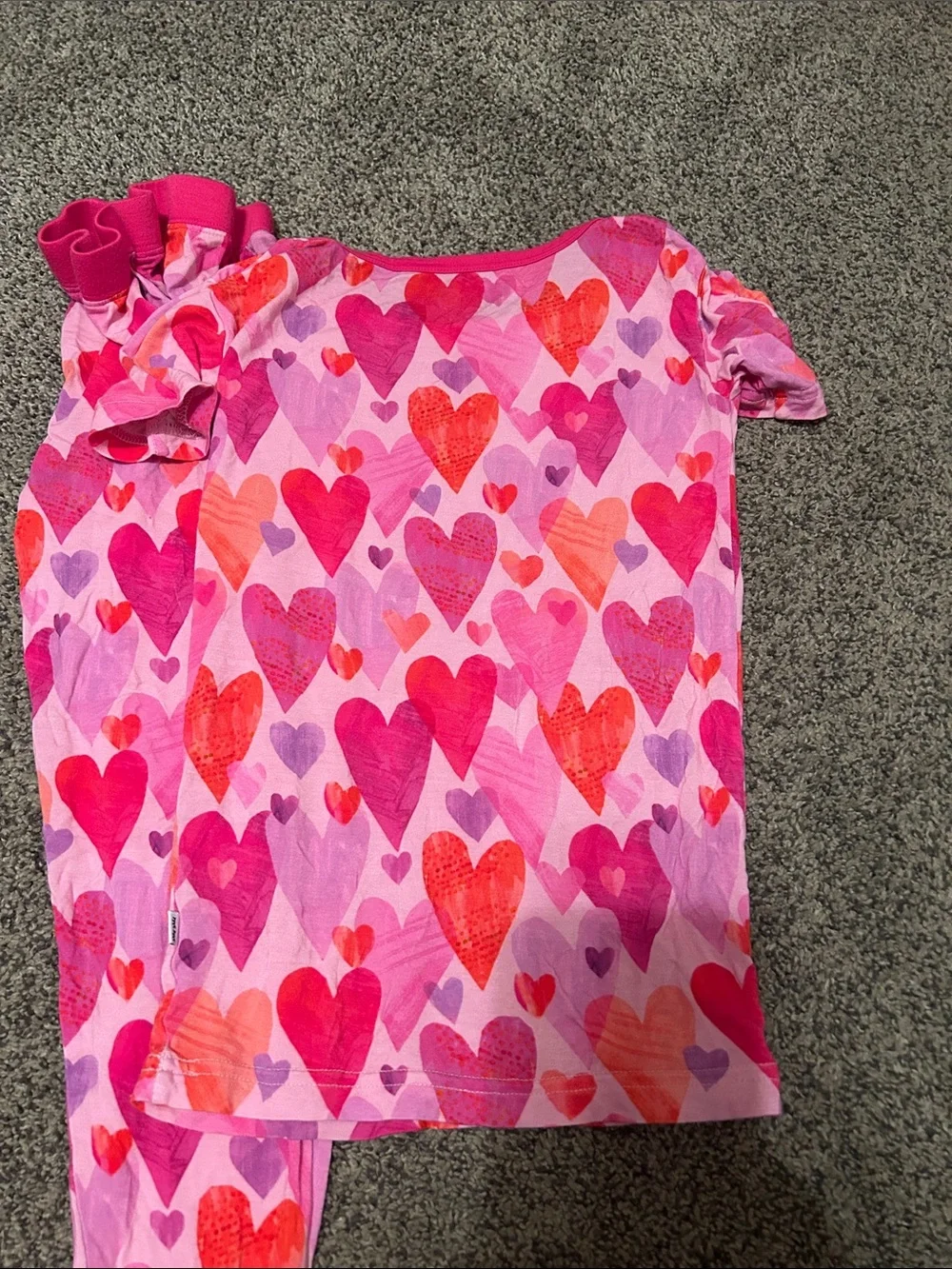 Little Sleepies Pink & Red Heart Print Pajama Set